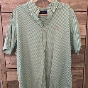 POLO short sleeve button down size XL green